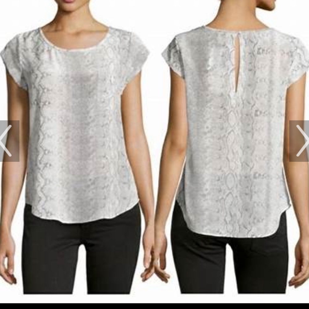 Joie silk rancher top in soft cement